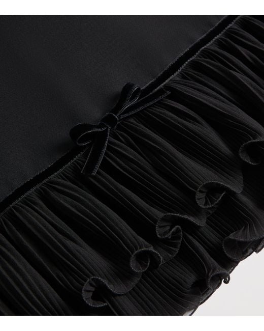 Valentino Black Silk Ruffled Mini Dress