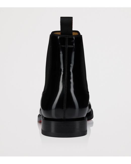 Christian Louboutin Black Choucair Leather Chelsea Boots for men