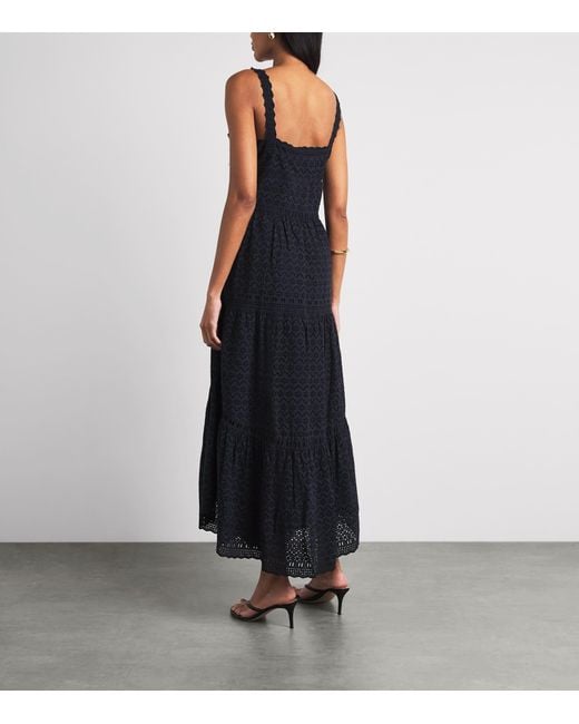 Ulla Johnson Blue Broderie Anglaise Constance Maxi Dress