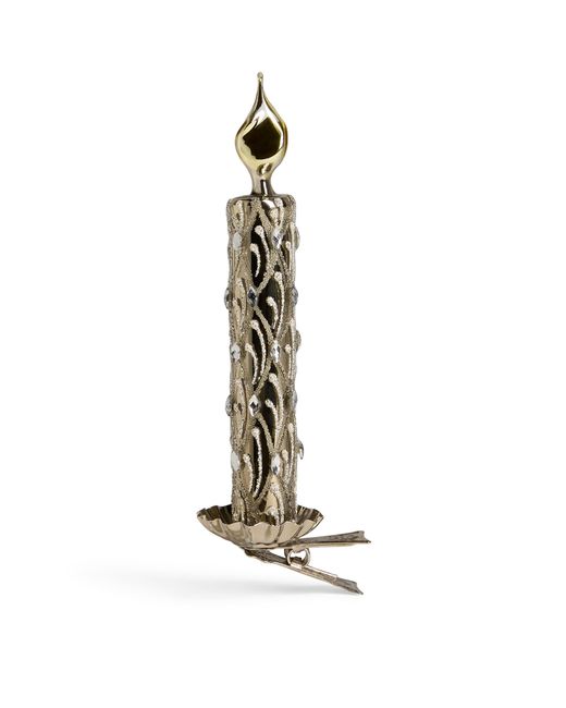 Harrods White Crystal-Embellished Candle Clip
