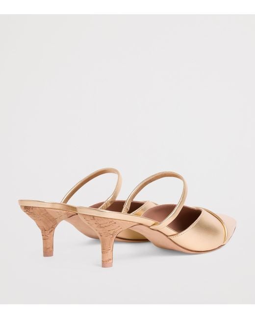 Malone Souliers Natural Nappa Leather Frankie Heeled Mule