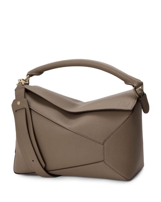 Loewe Metallic Medium Leather Puzzle Edge Top-Handle Bag
