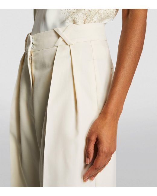 Rohe White Pleated Tailored Trousers