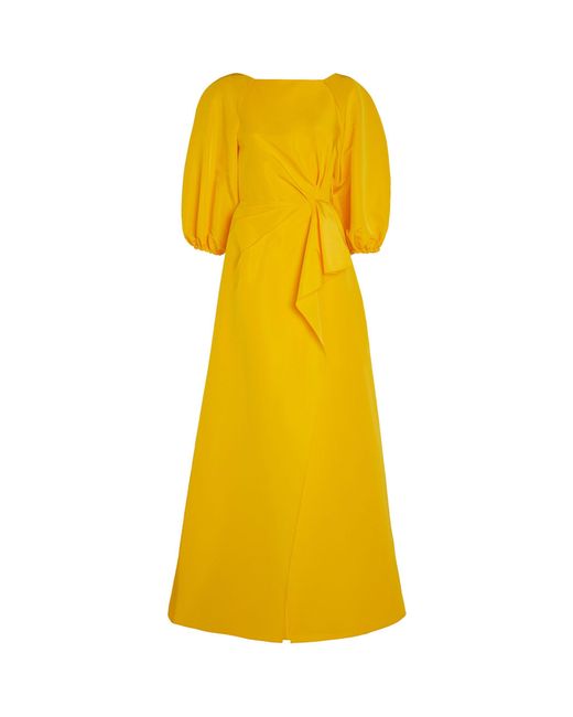 Carolina Herrera Yellow Tie-front Gown