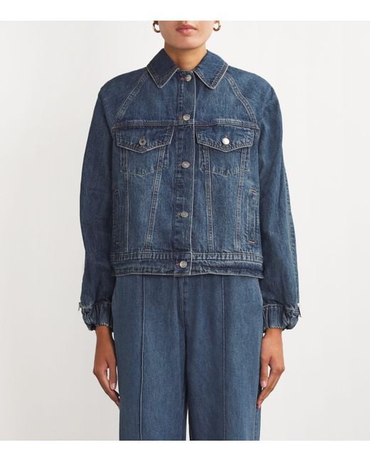 Jonathan Simkhai Zip Detail Amie Denim Jacket in Blue Lyst