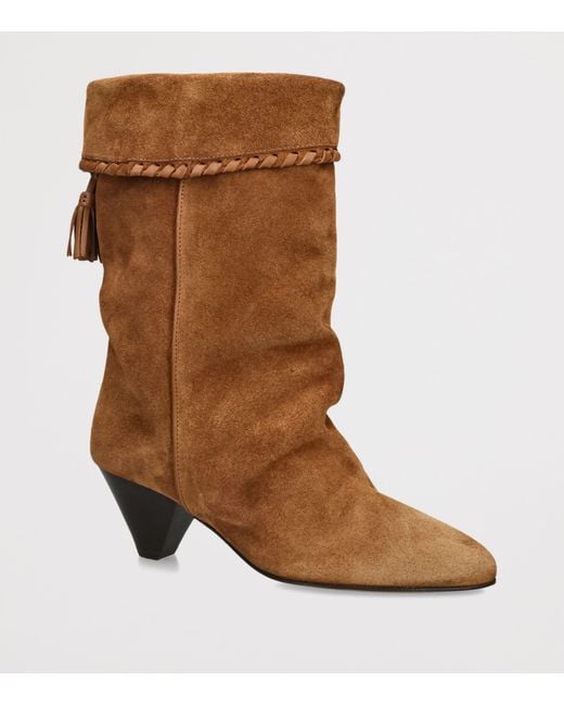 Isabel Marant Brown Suede Dalby Heeled Boots 55
