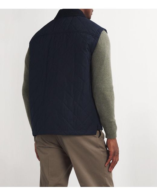 James Purdey & Sons Blue Quilted Gilet for men