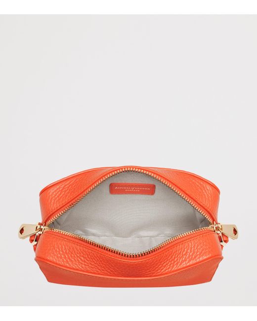 Aspinal Red Leather Camera Bag