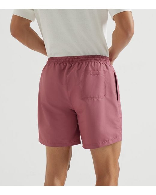 Brunello Cucinelli Embroidered Swim Shorts for men