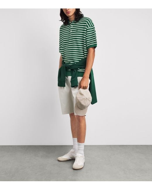 Polo Ralph Lauren Green Cotton Mesh Stripe Relaxed Polo Shirt for men