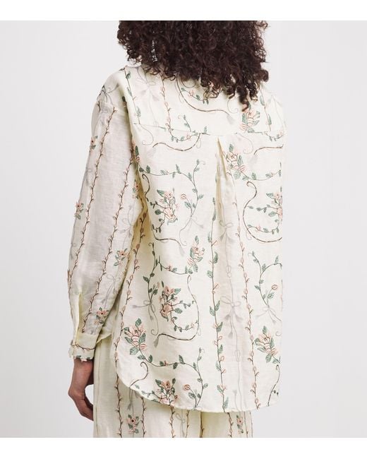 Agua Bendita White Linen Cecilia Navegante Shirt
