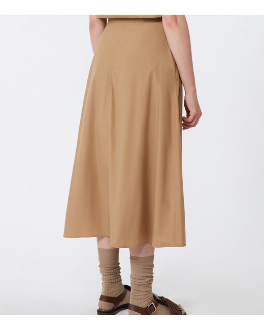 Weekend by Maxmara Natural Cotton Midi Skirt