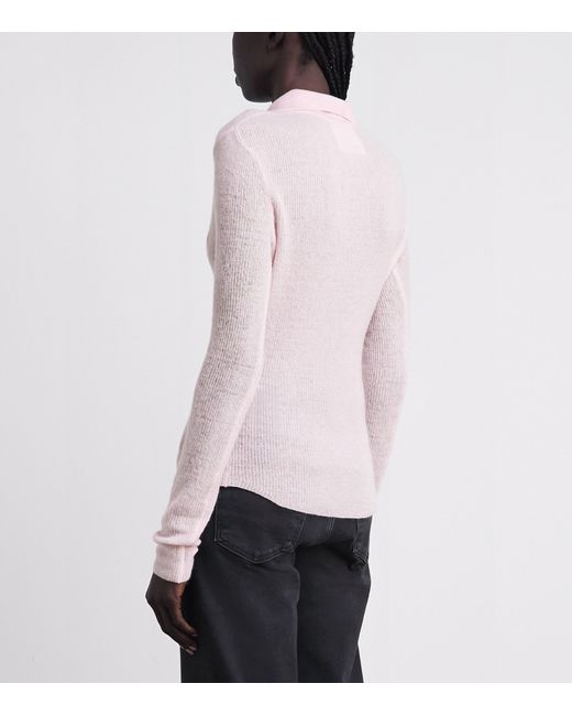 Citizens of Humanity Pink Wool-Cashmere Simone Polo Sweater