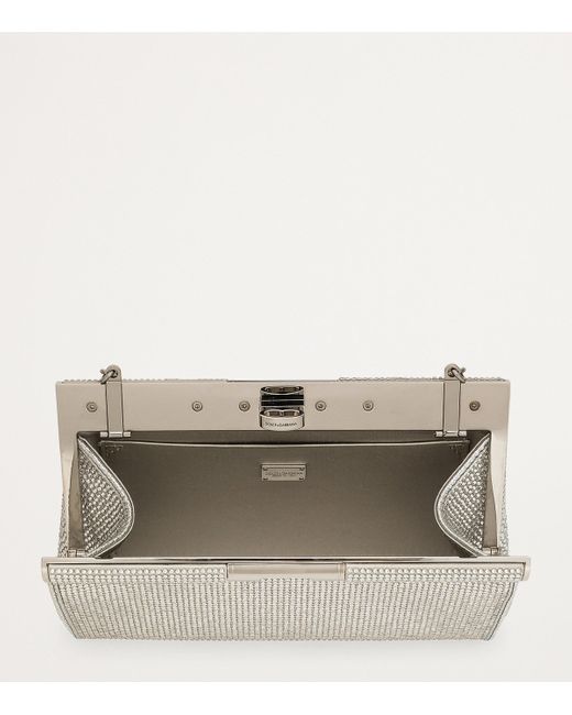 Dolce & Gabbana Gray Small Marlene Clutch Bag