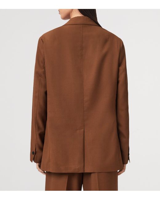 AllSaints Brown Wool-Blend Beck Blazer