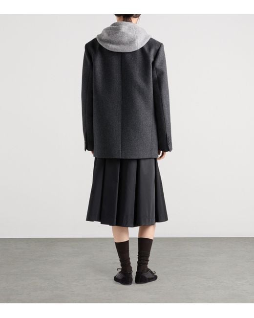Prada Black Re-Nylon Belted Midi Skirt
