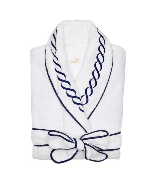 Pratesi White Cotton Treccia Bathrobe