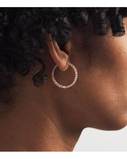 Harrods Metallic And Diamond Hoop Earrings