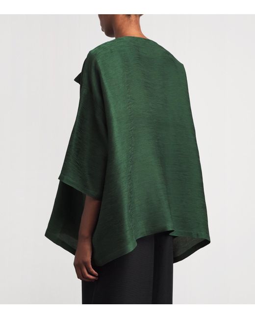 Eskandar Green Silk Wide A-Line Jacket