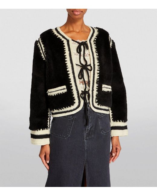 Sea Black Wool Crochet Harper Jacket