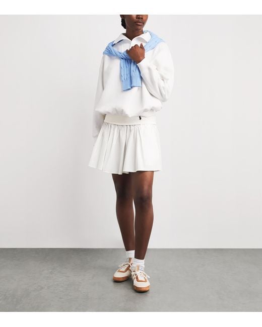 Polo Ralph Lauren White Cotton Flounce Mini Skirt