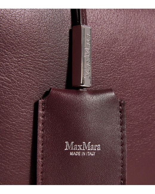 Max Mara Purple Medium Leather Bowler Bag