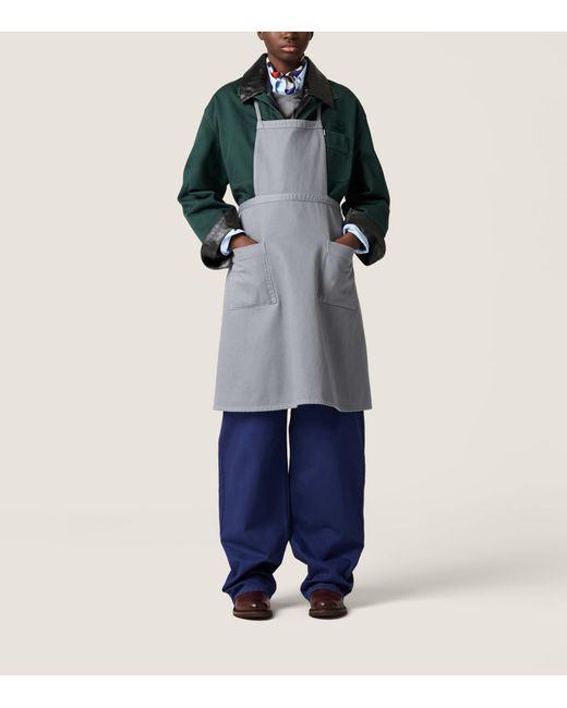 Miu Miu Blue Cotton Gabardine Straight Trousers