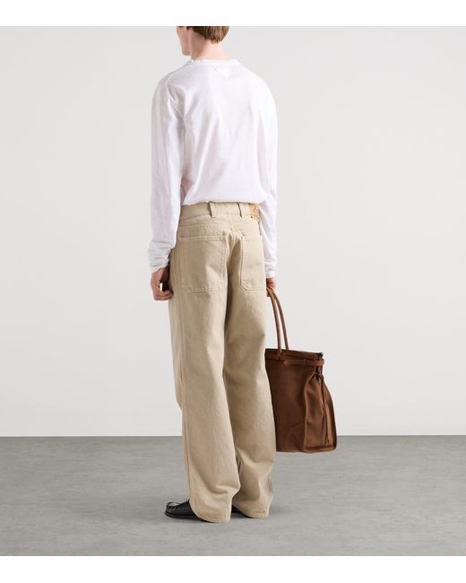 Prada Natural Old Denim Straight Jeans for men