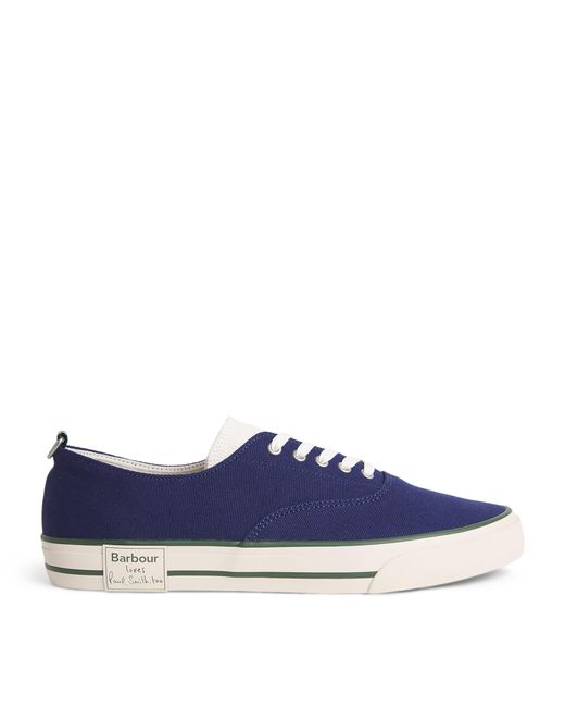 Barbour Blue X Paul Smith Embroidered Low-Top Sneakers for men
