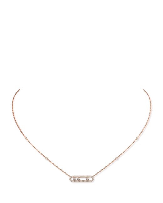 Messika Natural Rose Gold And Diamond Baby Move Classique Pavé Necklace