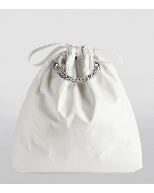 Balenciaga White Medium Crush Tote Bag