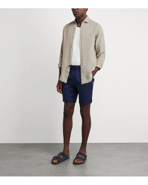 Frescobol Carioca Gray Linen Antonio Shirt for men