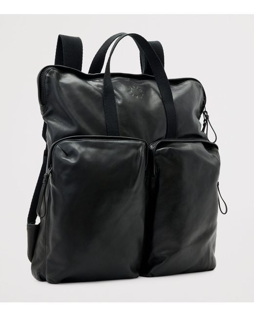 AllSaints Black Sheepskin Haven Force Backpack for men