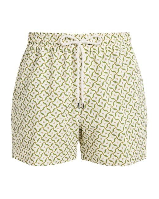 Frescobol Carioca Natural Lotus-Print Rio Swim Shorts for men