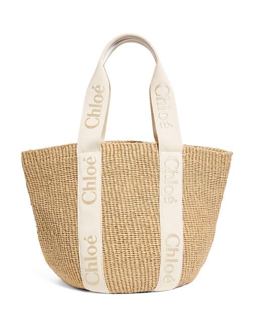 Chloé White Large Woody Basket Bag