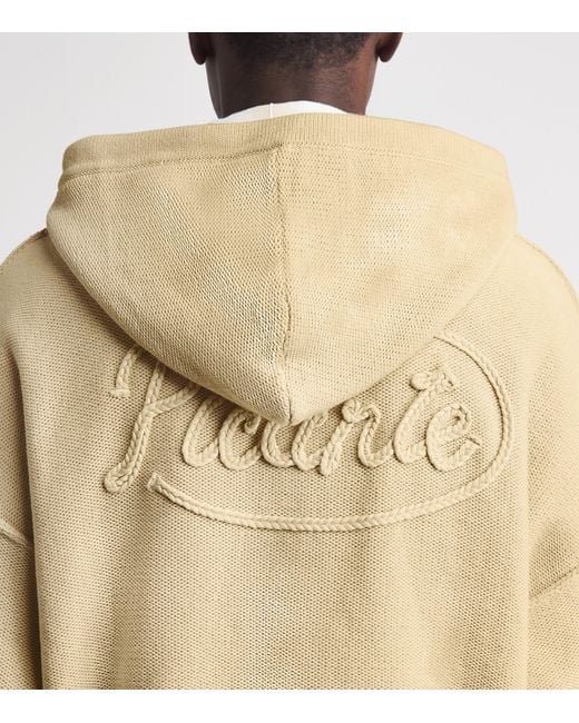 Picante Natural Knitted Reverse-Seam Senna Zip-Up Hoodie for men