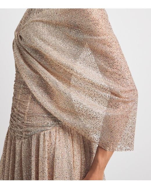 Sandra Mansour Natural Glitter Haze Gown