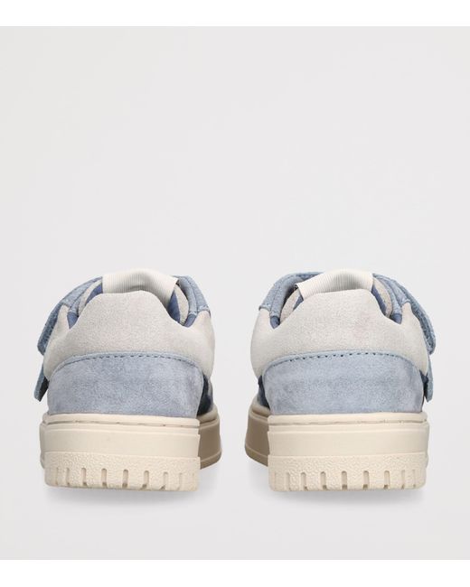 Giorgio Armani Blue Suede Velcro City Sneakers for men