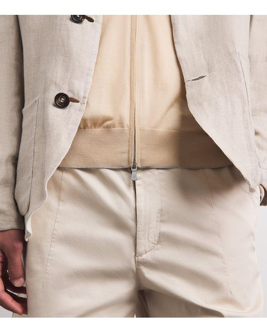 Eleventy Natural Wool Zip-Up Cardigan for men