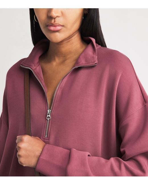 Varley Red Doublesoft Mavis Half-Zip Sweatshirt
