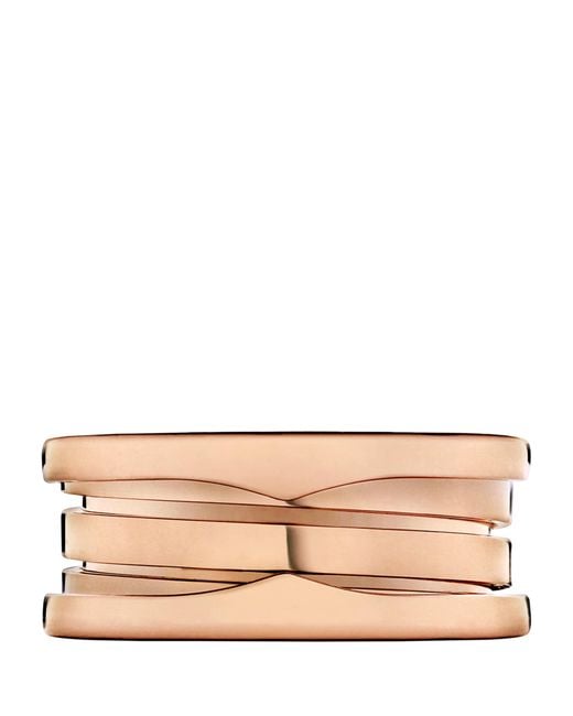 BVLGARI Pink B.Zero1 Three-Band Ring