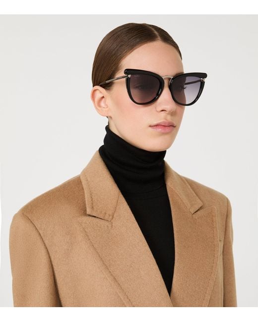 Max Mara Brown Acetate Butterfly Sunglasses
