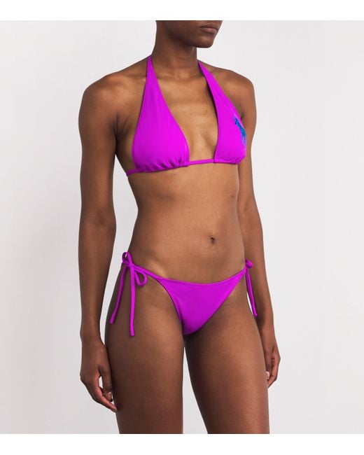 Polo Ralph Lauren Pink Logo Ricky Triangle Bikini Top