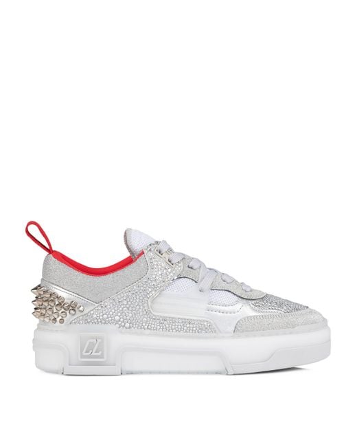Christian Louboutin White Astroloubi Donna Strass Sneakers