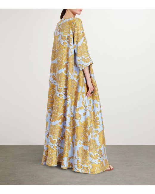 LaDoubleJ Metallic Silk Muumuu Maxi Dress