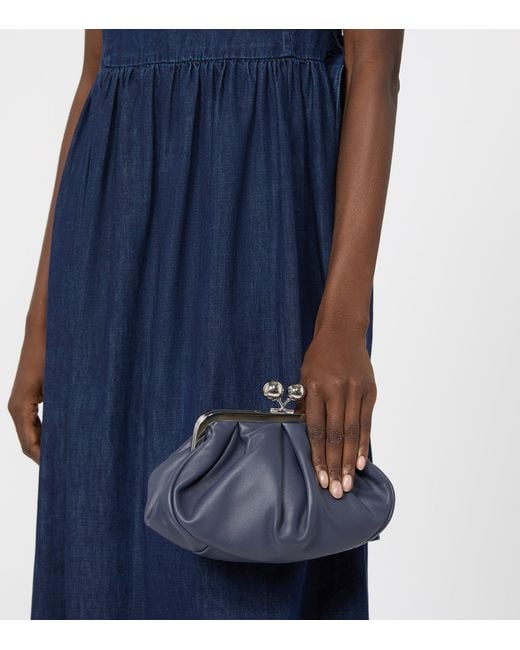 Weekend by Maxmara Blue Small Leather Pasticcino Clutch Bag