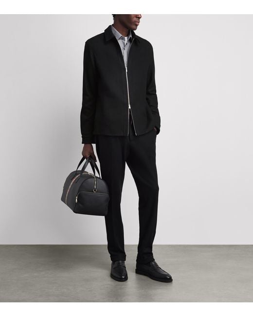Marco Pescarolo Black Stretch-Cashmere 2-Way Zip Jacket for men