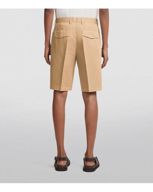 Zegna Natural Cotton-linen Chino Shorts for men