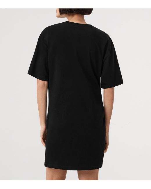 AllSaints Black Organic Cotton Ivana Naiema T-Shirt Dress