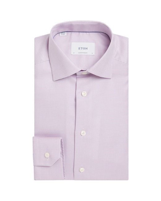 Eton of Sweden Purple Cotton Twill Contemporary Fit Shirt for men